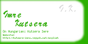 imre kutsera business card